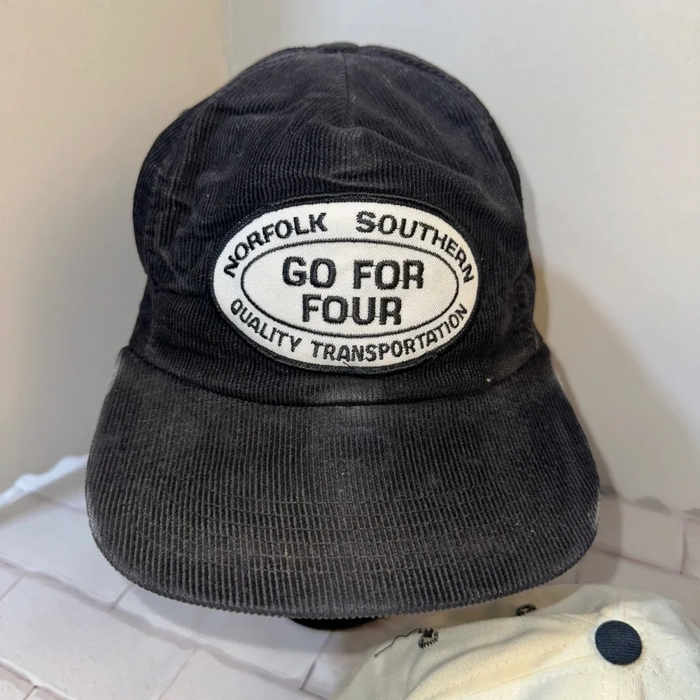 Vintage Norfolk‎ Southern Corduroy Trucker & New Era SD Snapback Hat Bundle 3pc